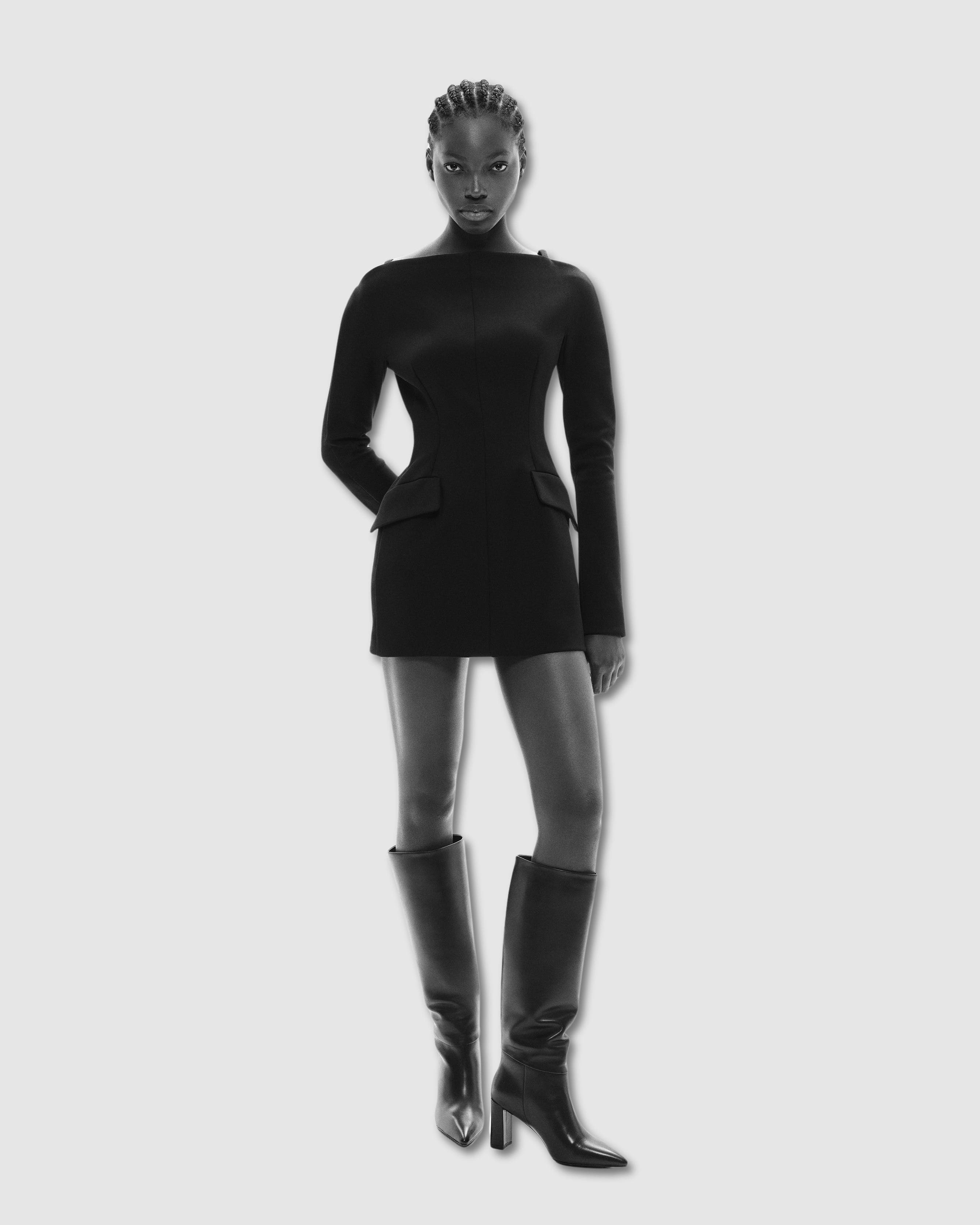 MI/MAI Tracey Wide Heel Long Boots, Alternate, color, Black