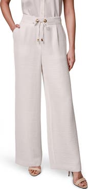 Donna Karan New York Crinkle Tie Waist Wide Leg Pants