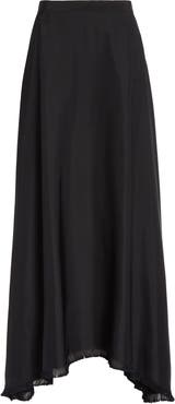 FFORME Ash Drape Fringe Trim Maxi Skirt