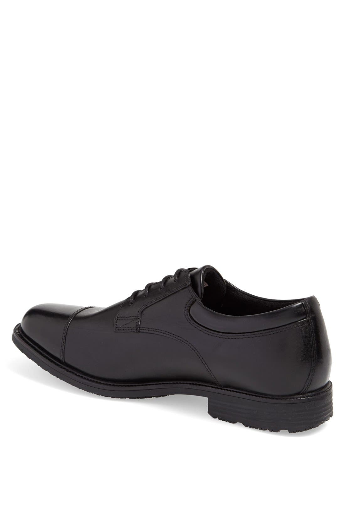 'Essential Details' Waterproof Cap Toe Derby, Alternate, color, BLACK
