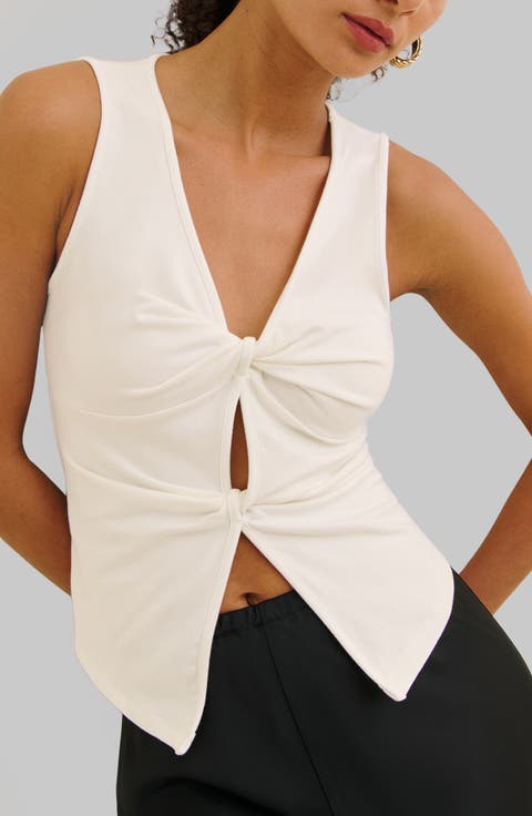 Tefi Twist Cutout Stretch Organic Cotton Tank
