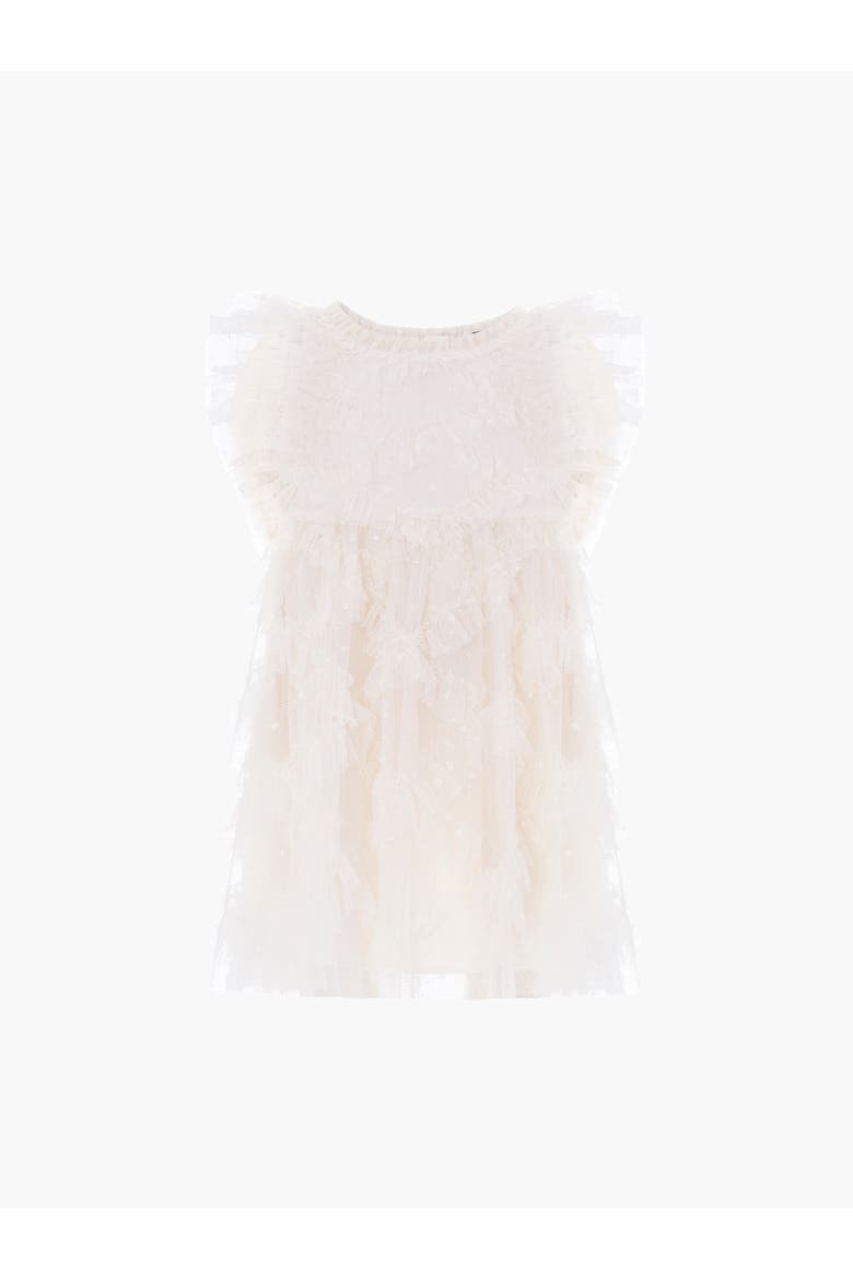 Genevieve Embroidered Ruffle Baby Dress, Alternate, color, Cream