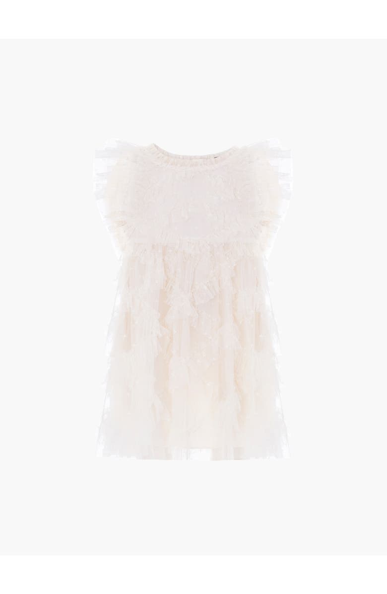 Needle & Thread Genevieve Embroidered Ruffle Baby Dress, Alternate, color, Cream
