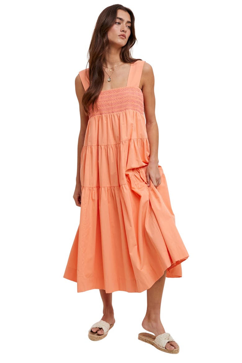Tiered Maxi Dress, Alternate, color, SUNKIST/ PUNCH