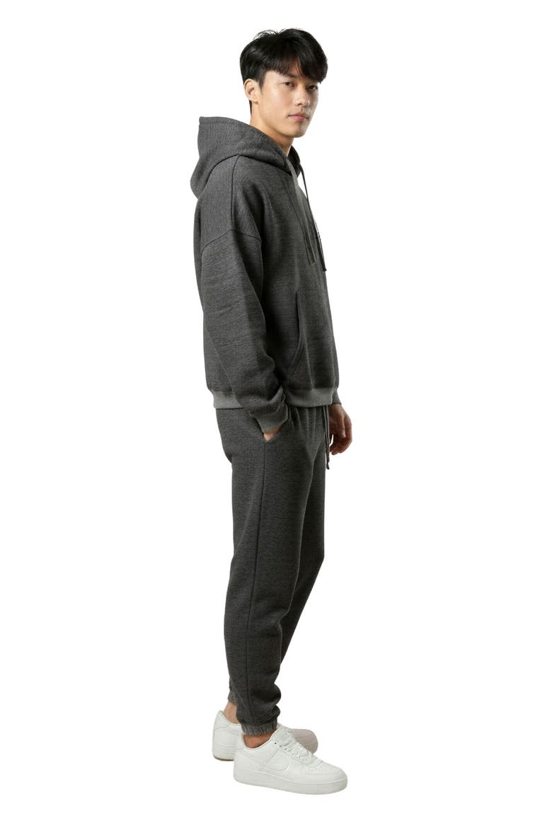Oversize Textured Cotton Interlock Hoodie, Alternate, color, GREY