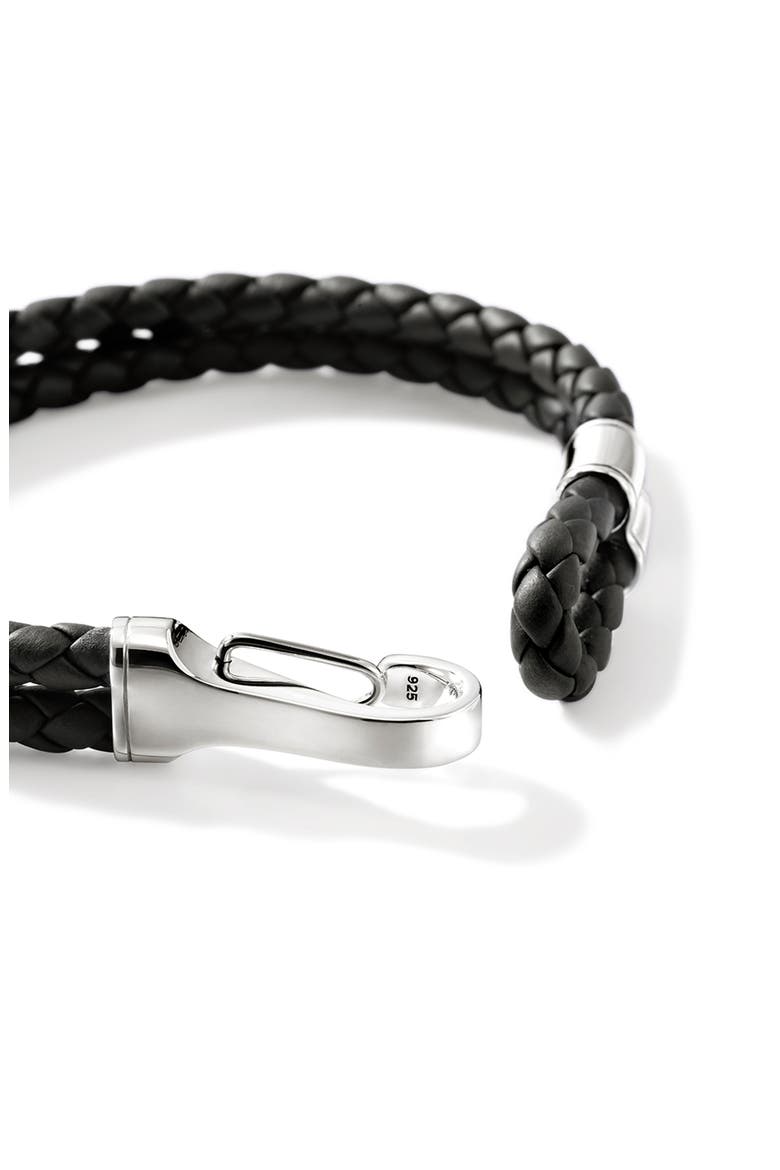 Braided Leather Bracelet, Alternate, color, SILVER/ BLACK