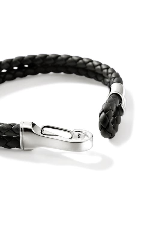 John Hardy Sterling Silver And Leather Bracelet In Black