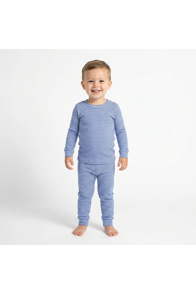 Long Sleeve and Pajama Set, Main, color, Cobalt Stripe
