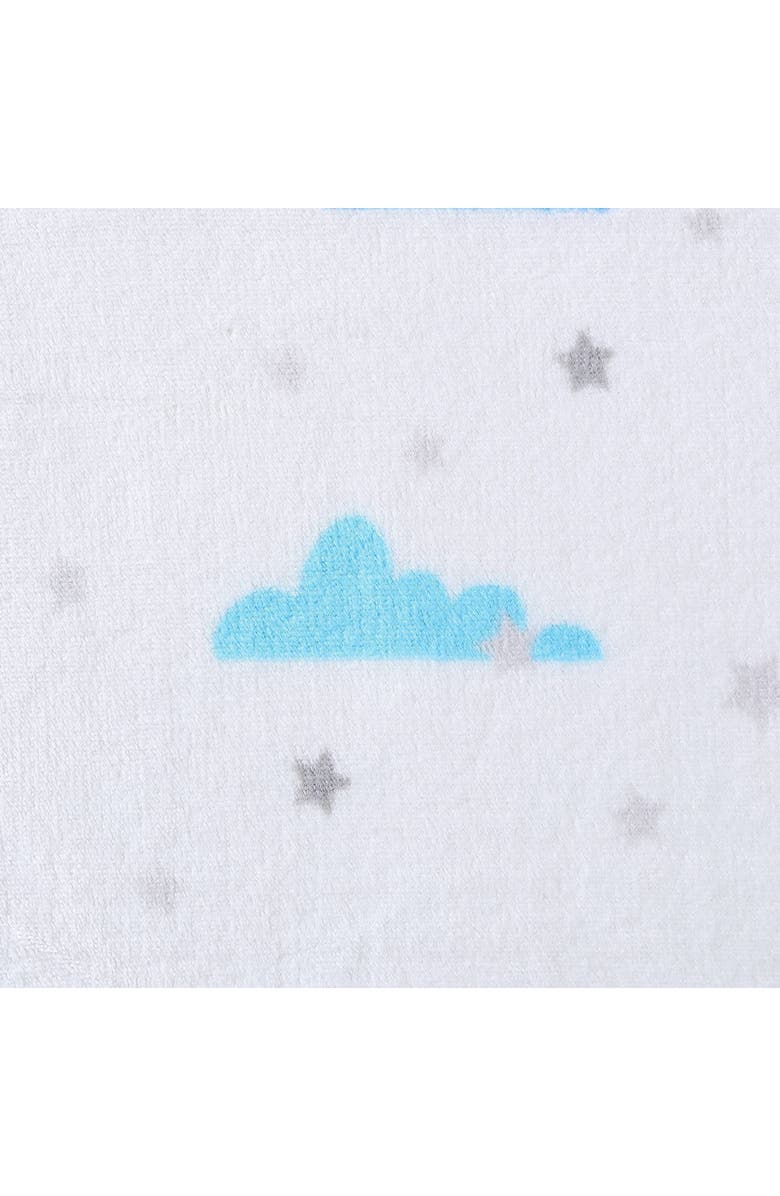 POPPY AND FRITZ Cloud Flannel Brushed Fleece Throw Blanket, Alternate, color, Bright Blue