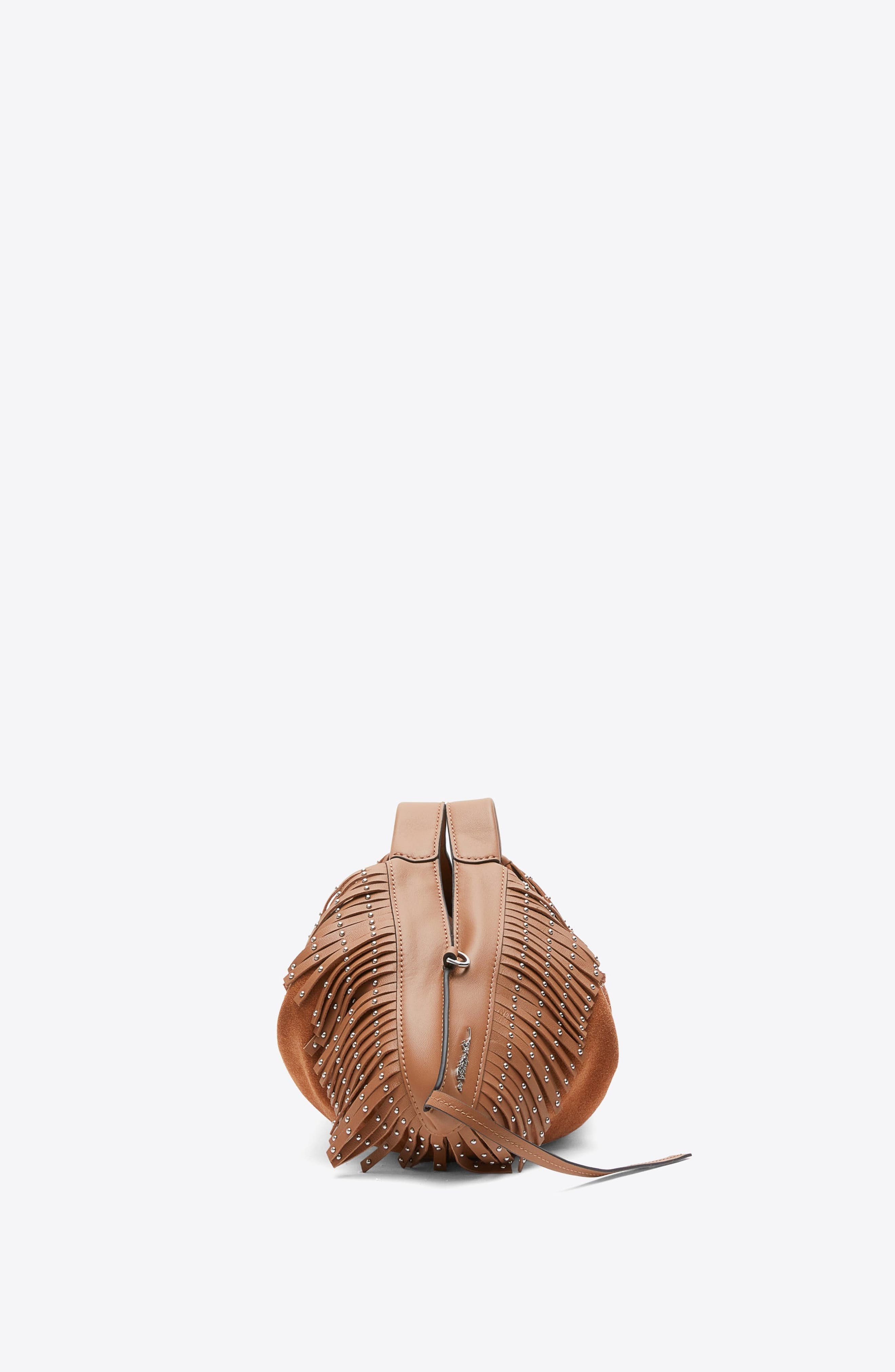 Luna Suede Fringe Mini Bag, Alternate, color, Camel