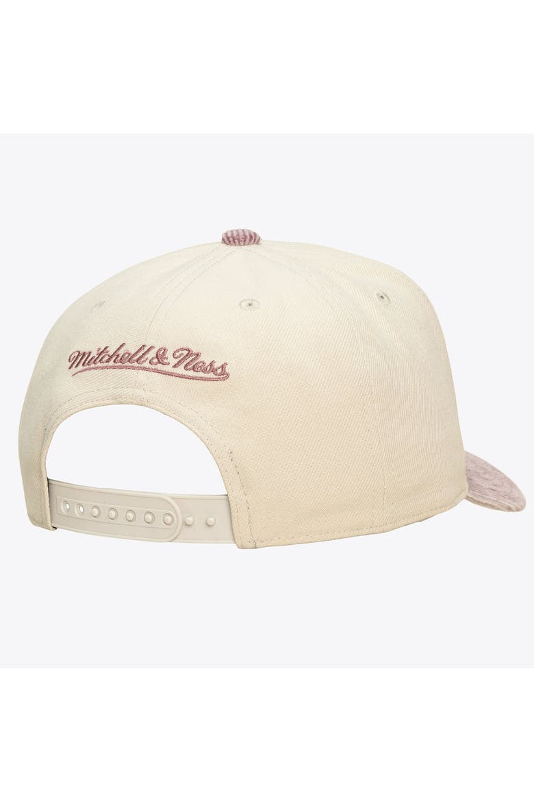 Unisex Mitchell & Ness Cream/Red Miami Heat Faded Pro Snapback Hat, Alternate, color, Cream