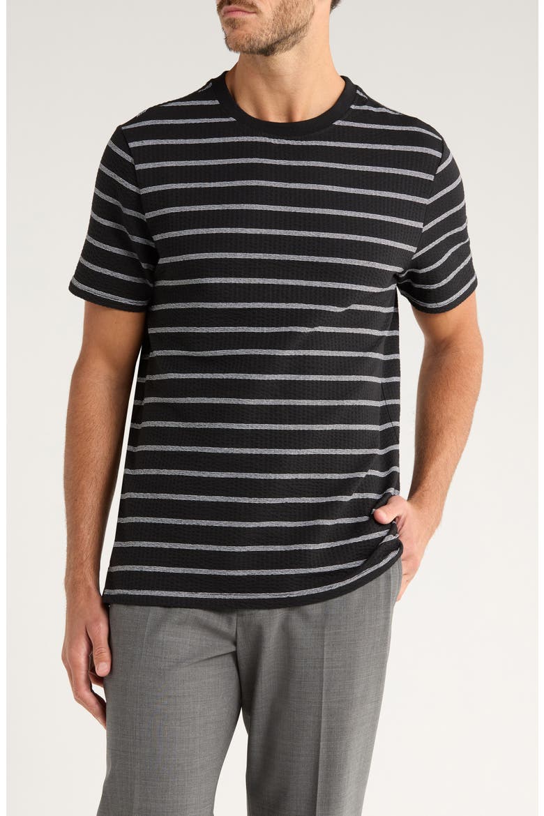 Thiago Stripe T-Shirt, Main, color, BLACK