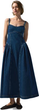 H&M Flared-skirt Denim Dress