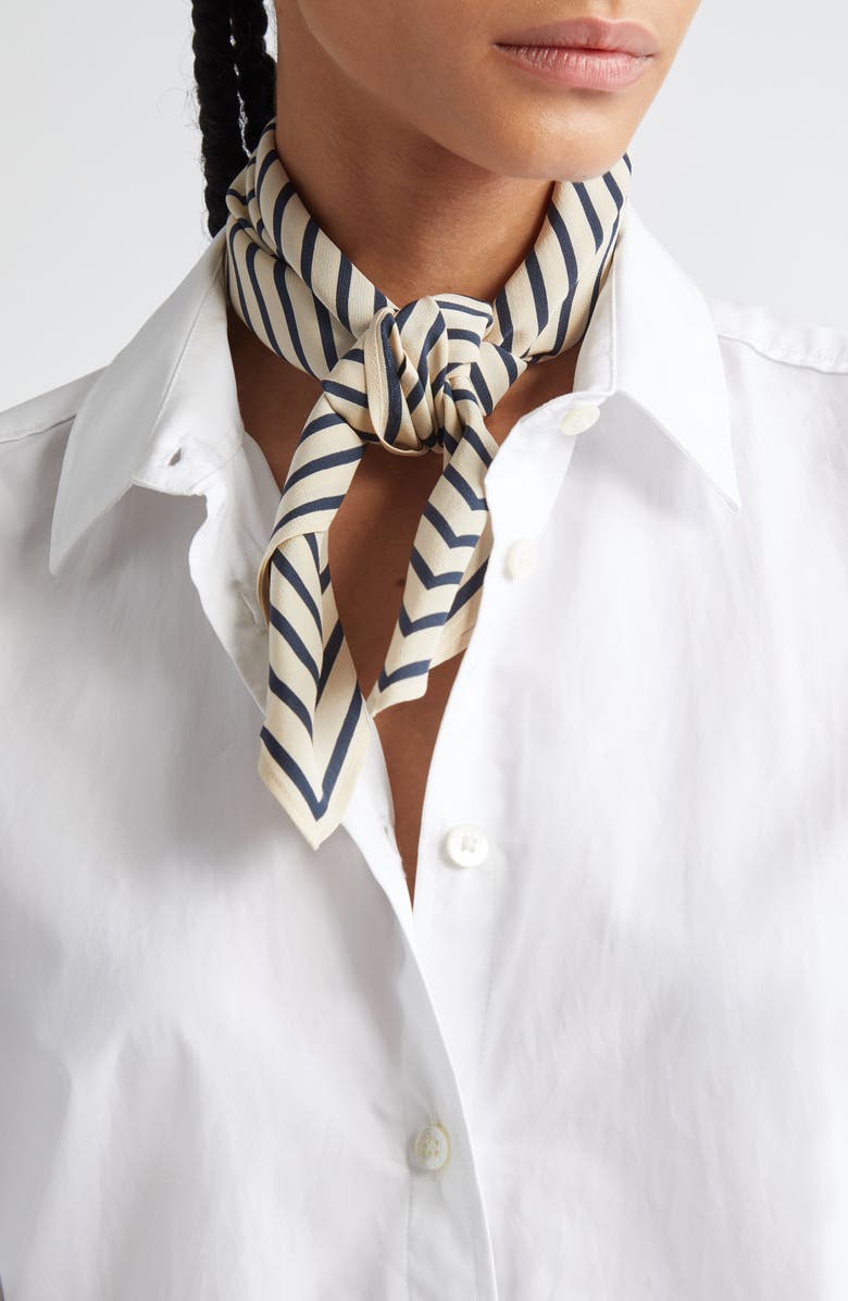 TOTEME Signature Logo Square Silk Scarf, Alternate, color,