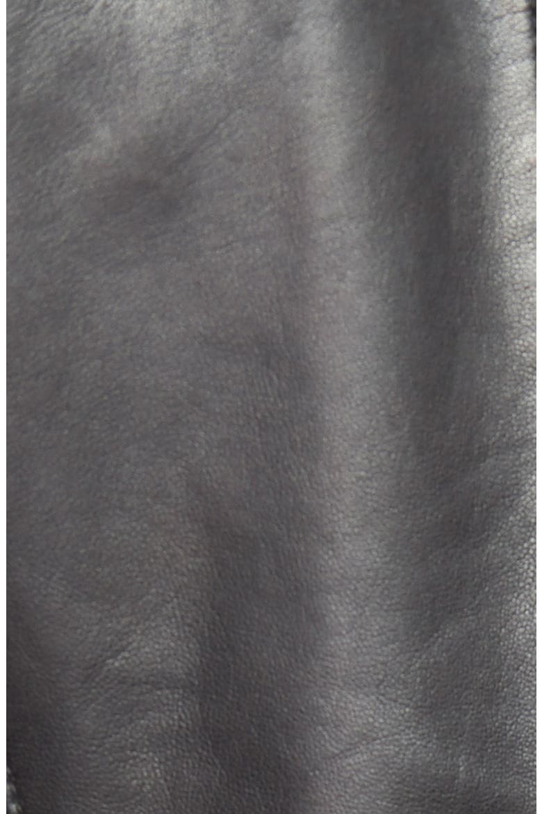 Zip Sleeve Leather Jacket, Alternate, color, BLACK