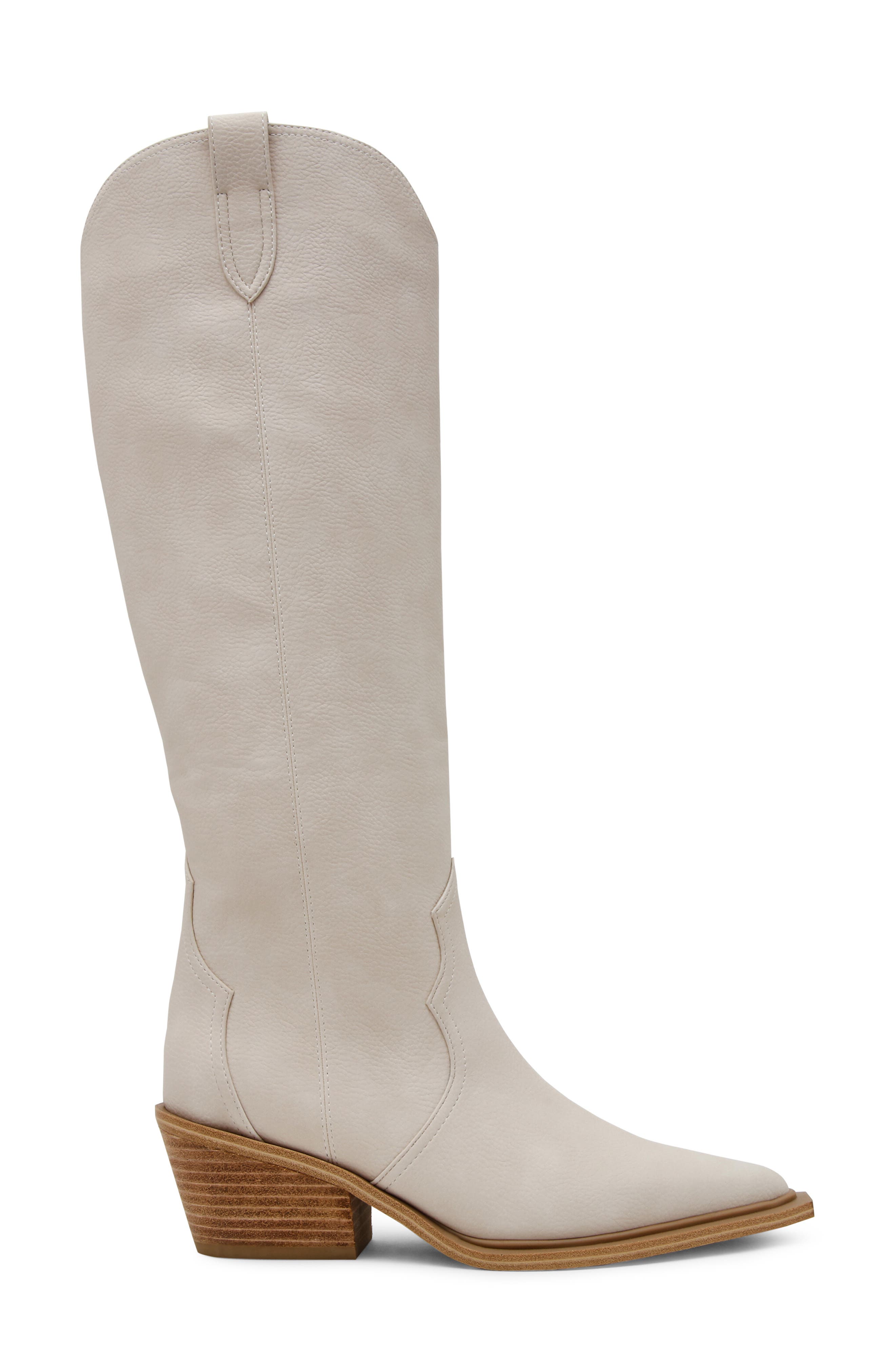 Greva Knee High Western Boot, Alternate, color, IVORY