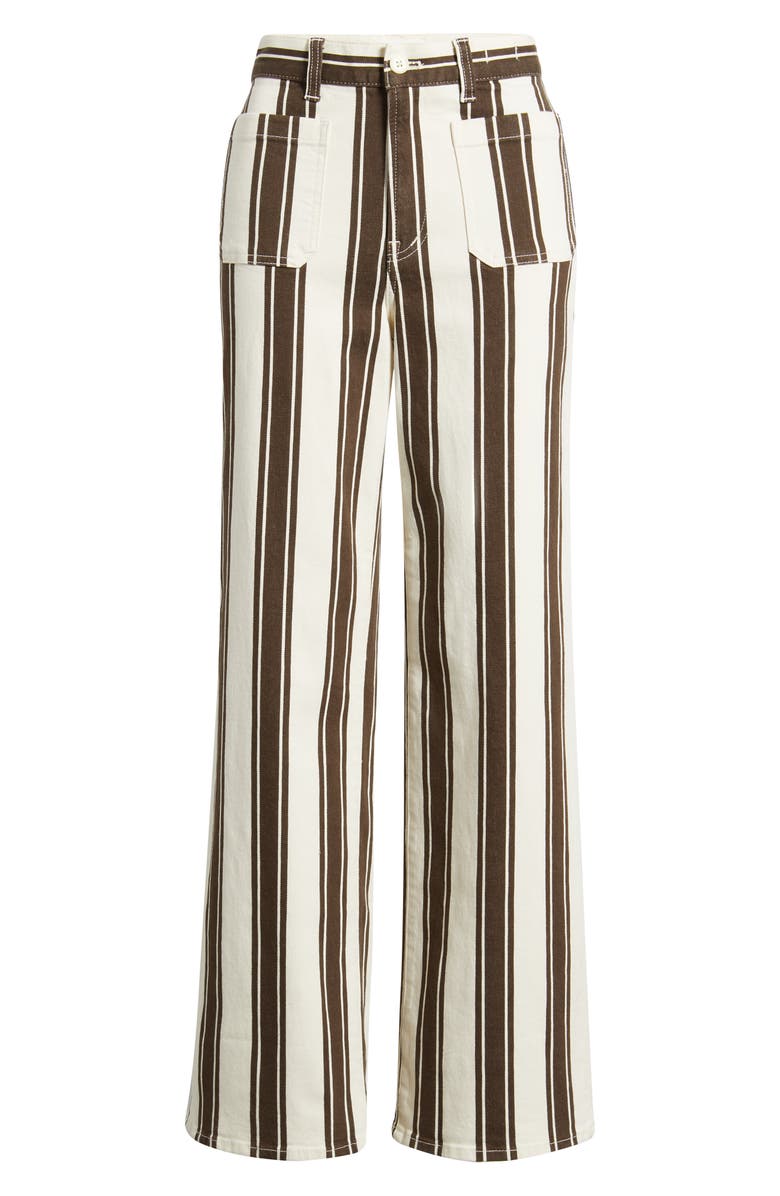Madewell The Emmy Stripe Wide Leg Pants, Main, color, Dark Brown Stripe