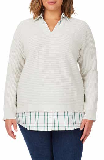Foxcroft Cotton Layered Sweater