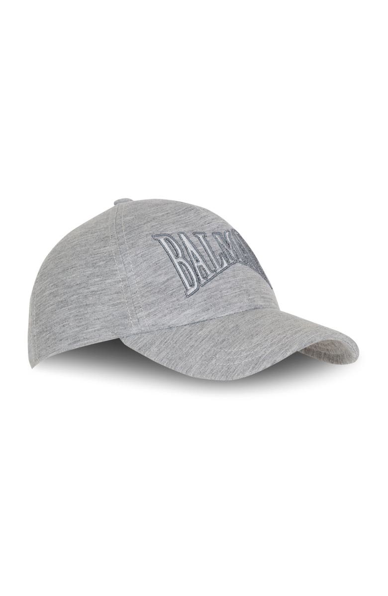 Balmain Embroidered jersey cap, Alternate, color, Grey