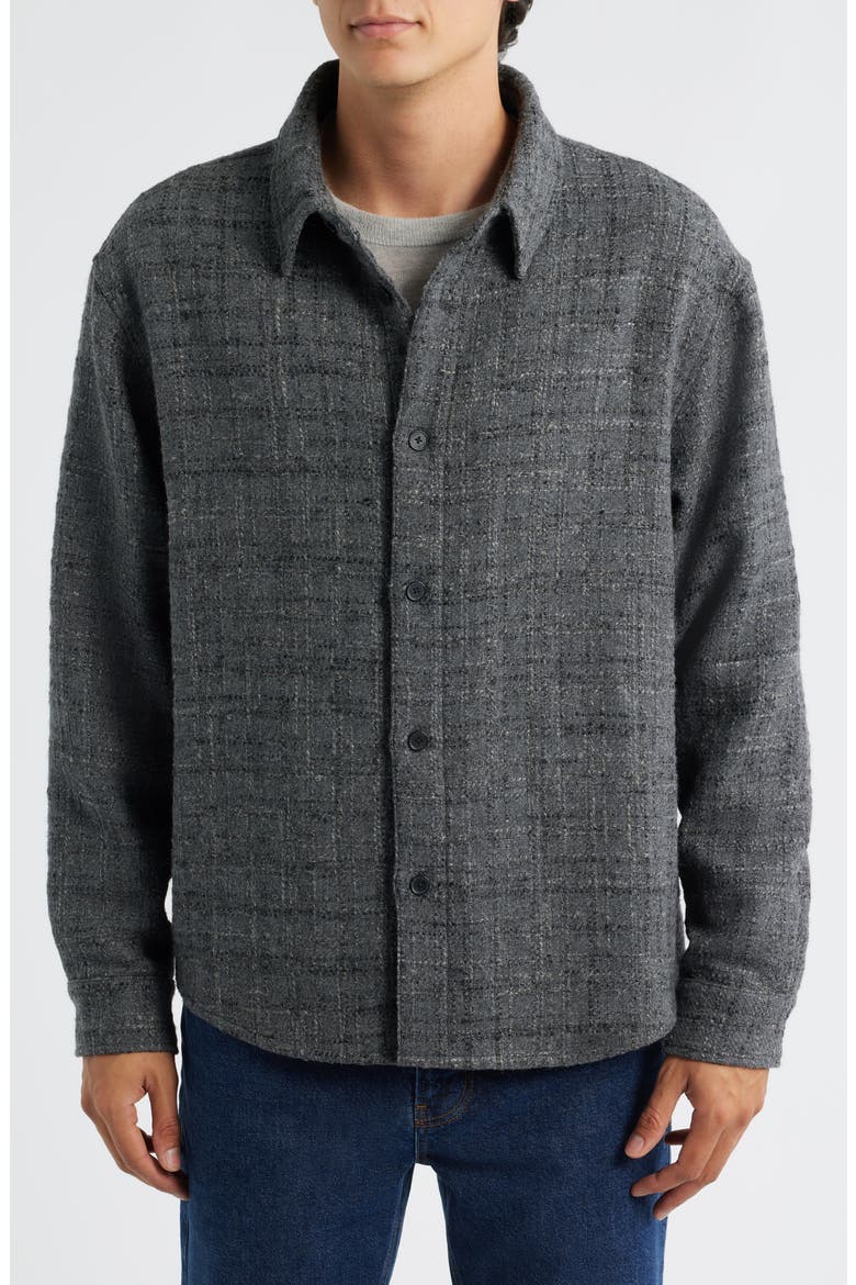 Tweed Overshirt, Alternate, color, GREY MELANGE
