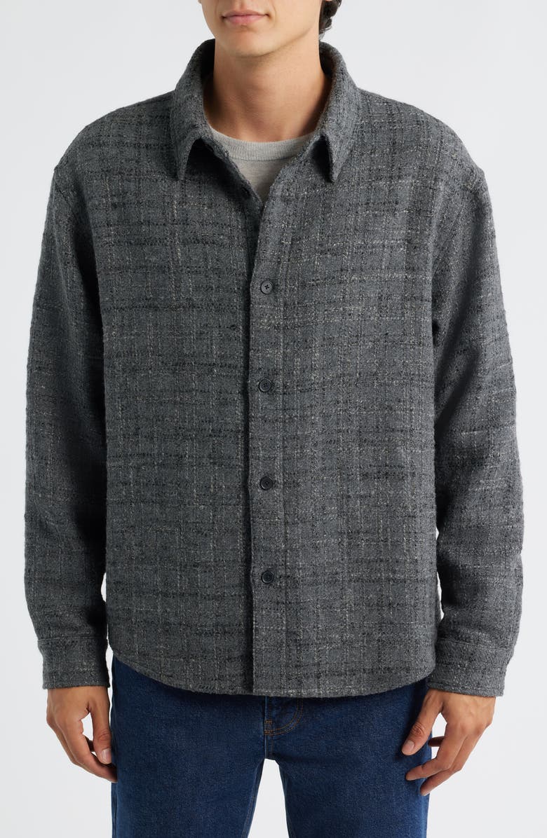 FRAME Tweed Overshirt, Alternate, color, Grey Melange