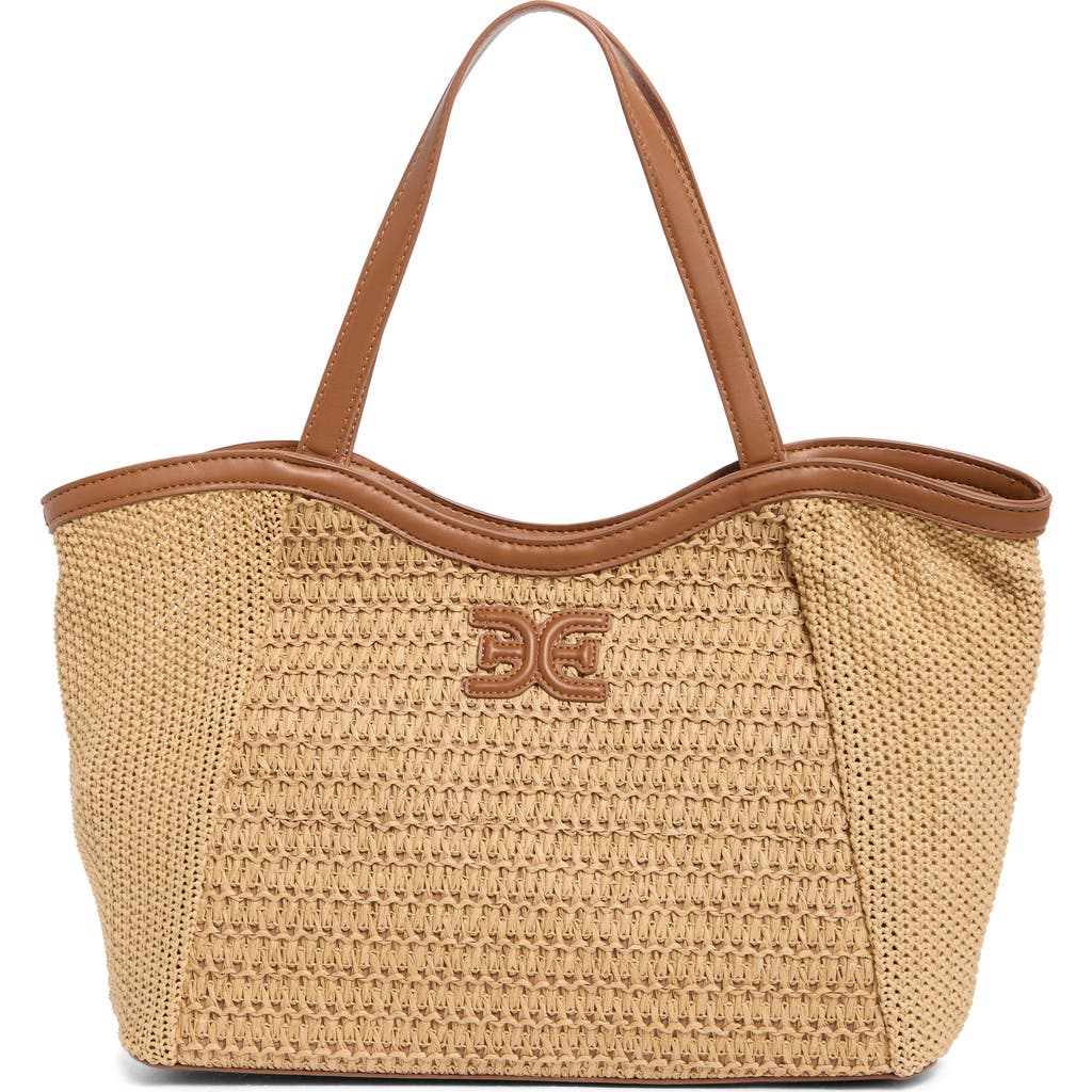 SAM EDELMAN SAM EDELMAN ILSIE LARGE RAFFIA TOTE BAG