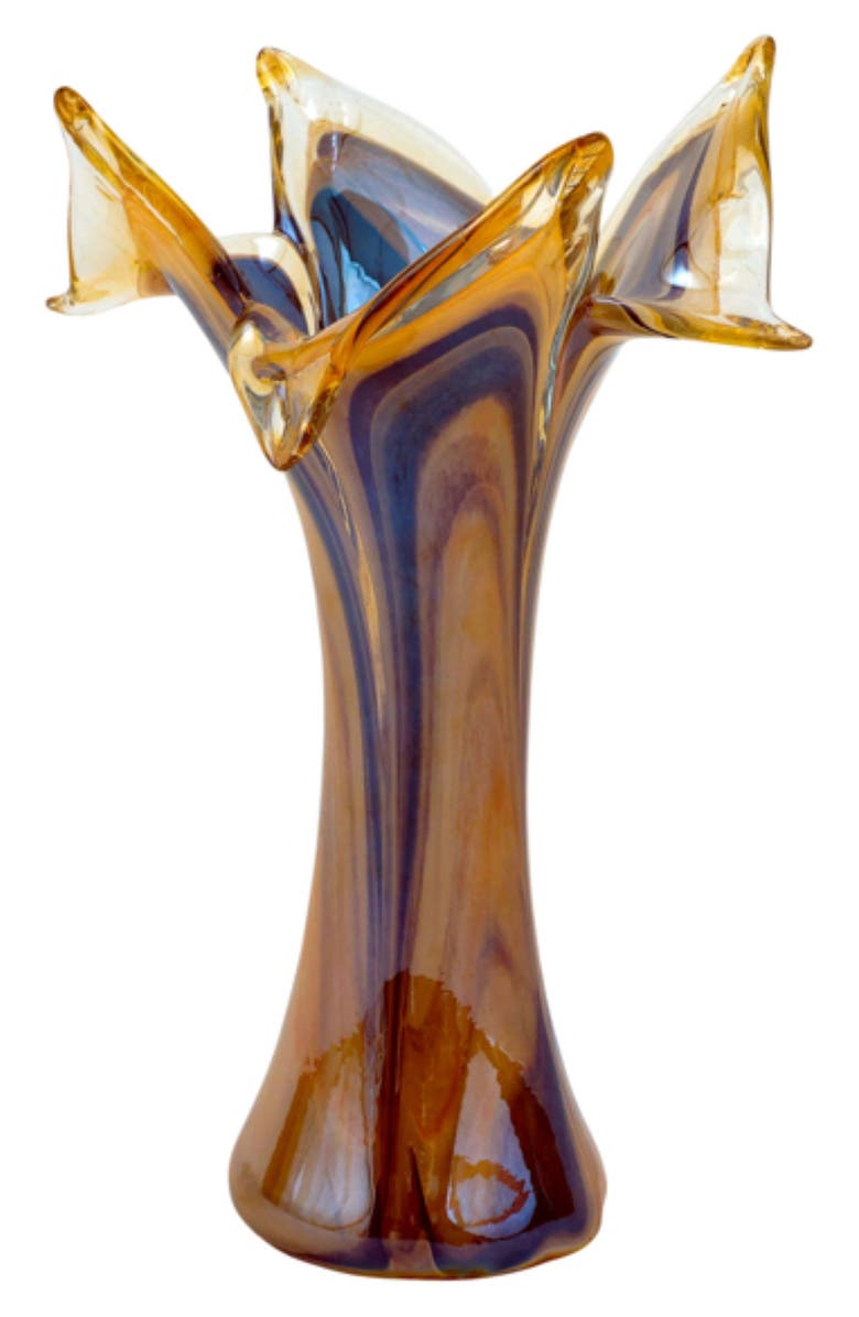VIETRI Onda Glass Twisted Flower Vase, Main, color,
