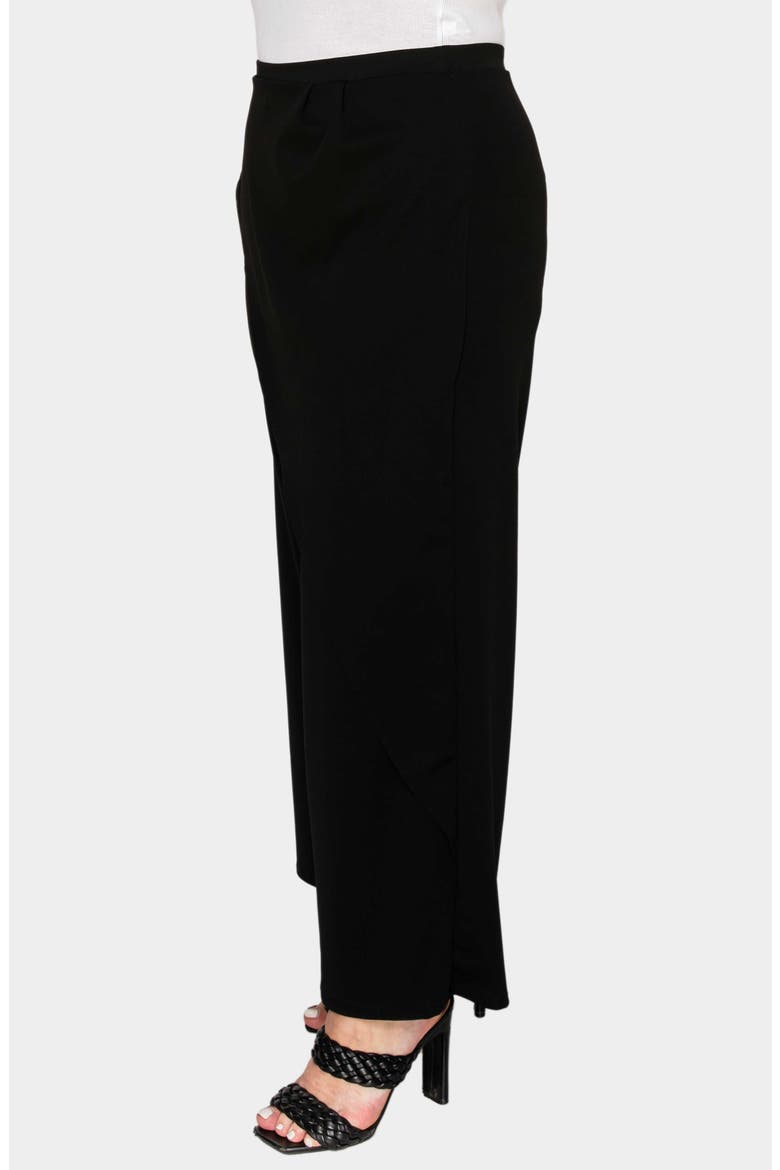 Ivy Faux Wrap Pants, Alternate, color, BLACK
