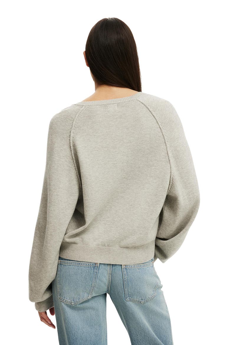 Women's Everfine Oversized Henley Knit, Alternate, color, Grey Marle