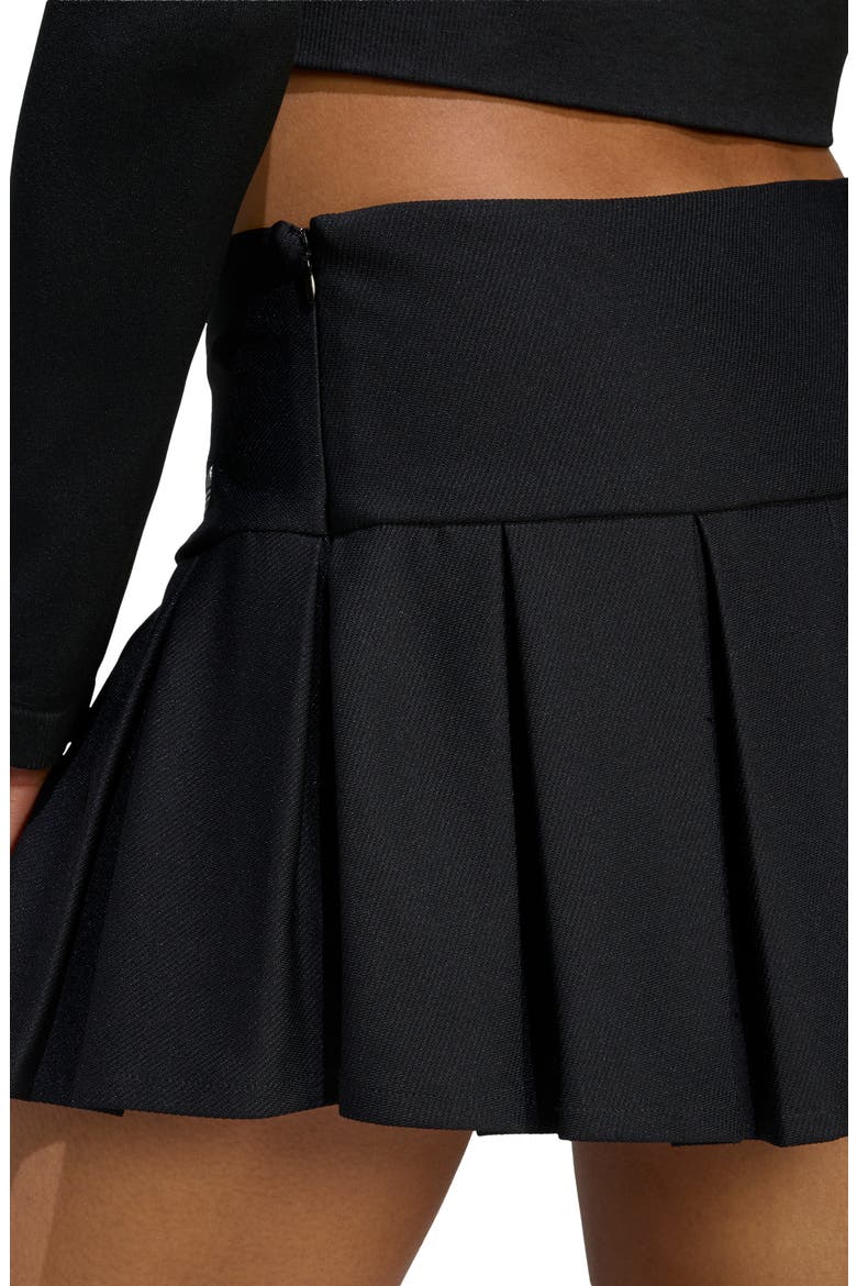 Pleated Miniskirt, Alternate, color, BLACK