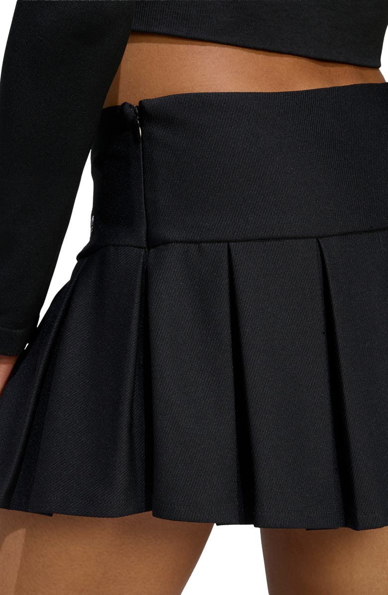 adidas Originals Pleated Miniskirt, Alternate, color, Black