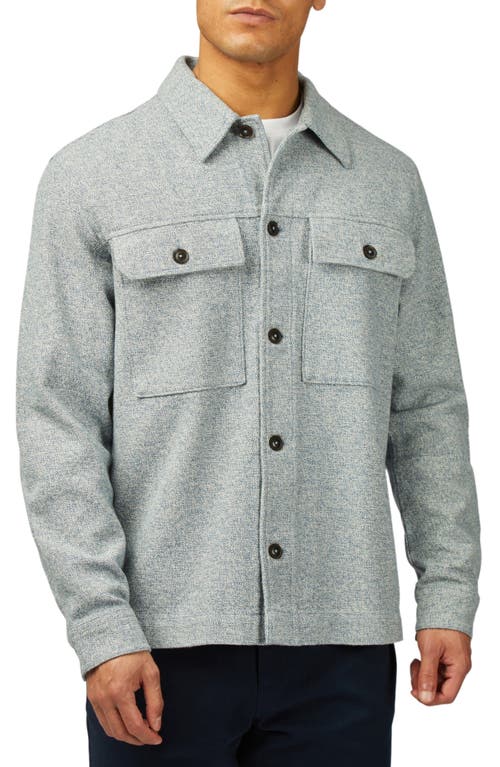 Ben Sherman Knit Cotton Button-Up Shirt Jacket in Sea 