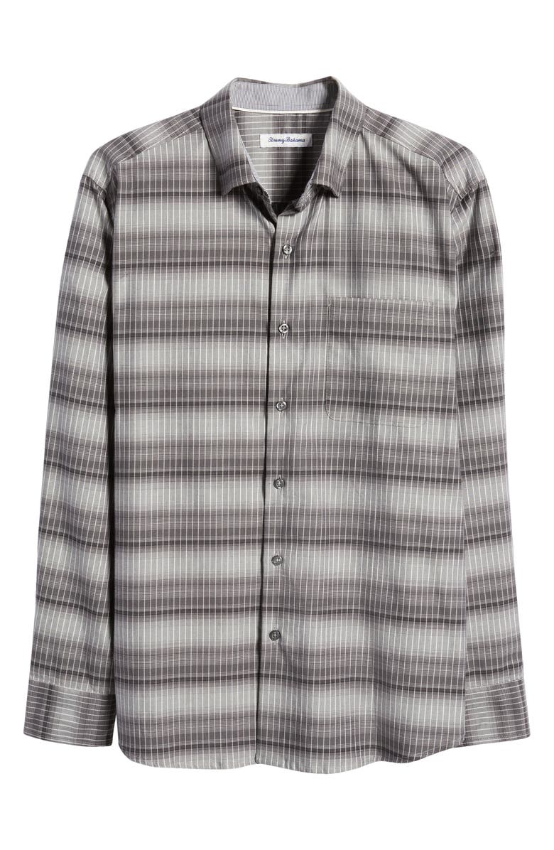 Tommy Bahama Lazlo Ombré Stripe Stretch Cotton & Silk Button-Up Shirt, Alternate, color, 