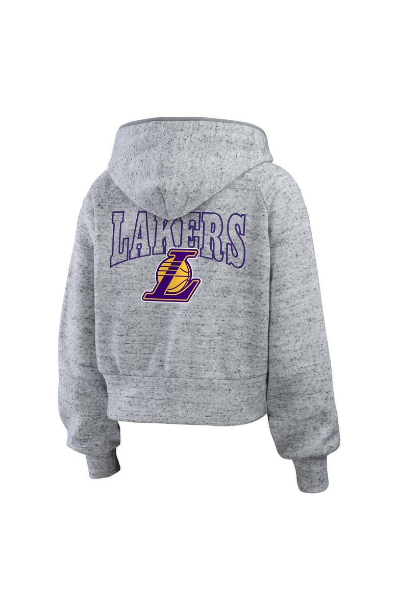 WEAR by Erin Andrews Women's WEAR by Erin Andrews Heather Gray Los Angeles Lakers Speckled Radiator Full-Zip Hoodie, Alternate, color, Heather Gray
