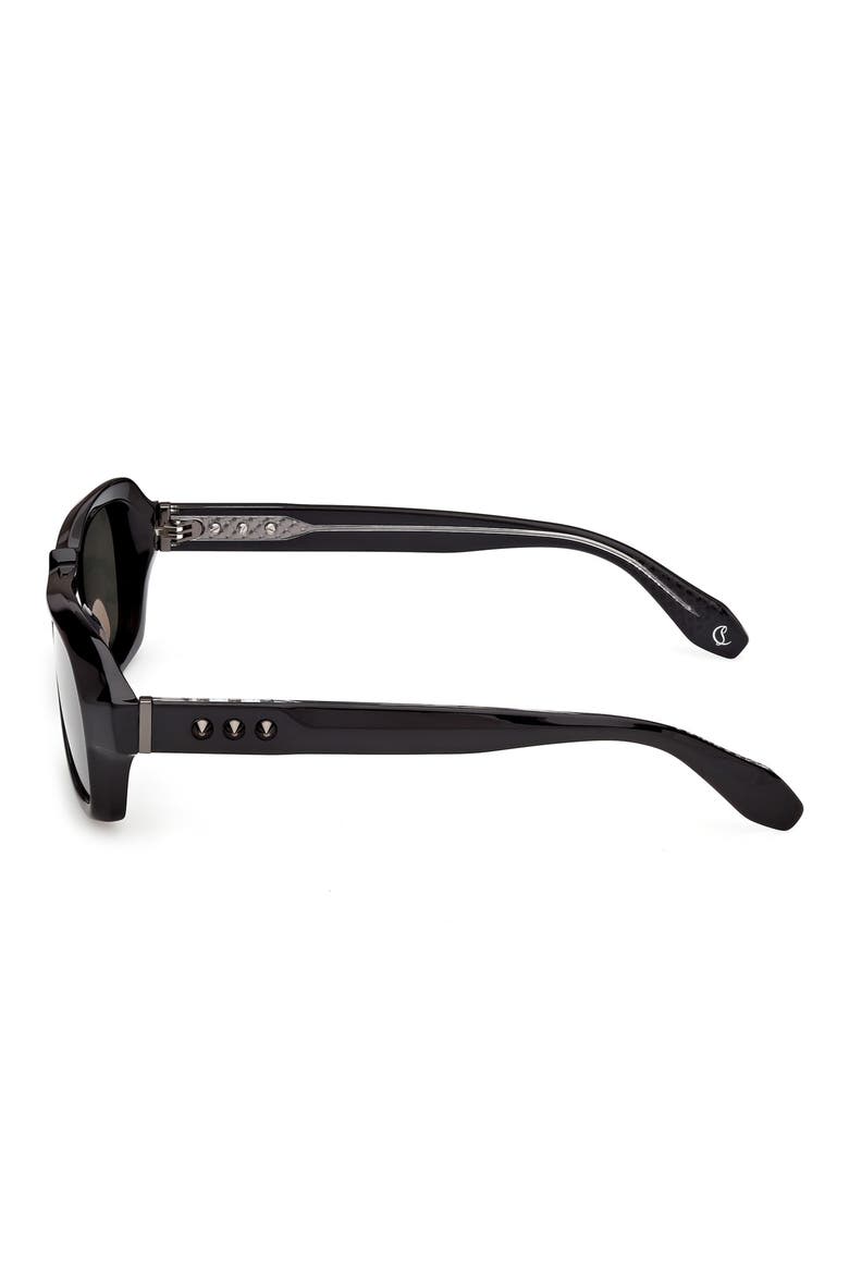 56mm Rectangular Sunglasses, Alternate, color, BLACK GUNMETAL / ZEISS SMOKE