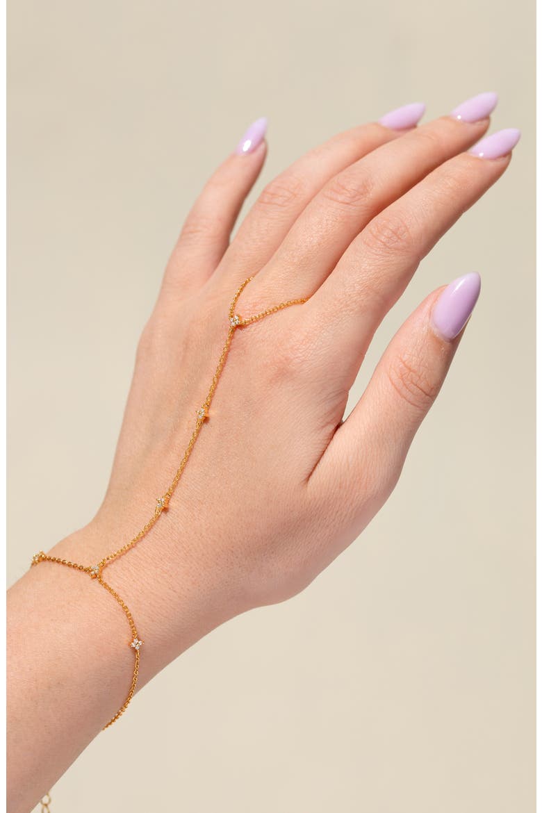 Shimmer Blossom Hand Chain, Alternate, color, GOLD
