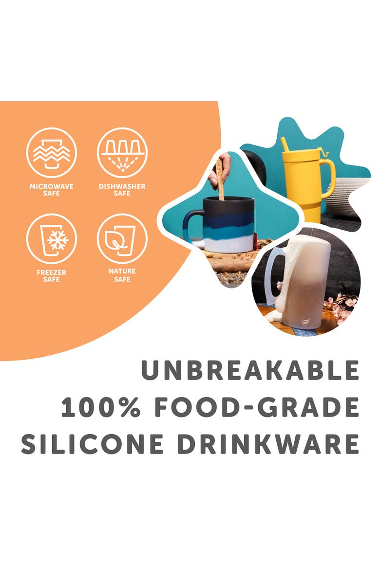 Silipint Pint Glasses 2 Pk Hibiscus, Silicone Cups, Hot Or Cold Beverage, Alternate, color,