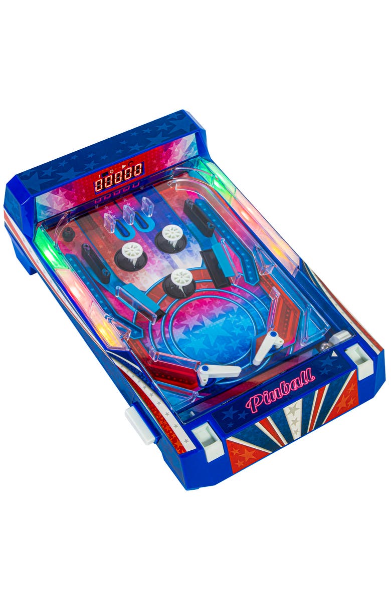 Ambassador Games Retro Arcade Electronic Pinball Tabletop Game, Vibrating Bumpers, Led Lights, Alternate, color,