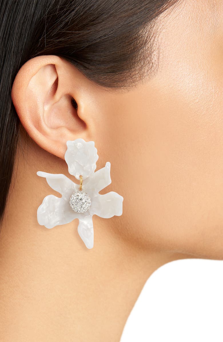 Lele Sadoughi Small Crystal Lily Earrings, Alternate, color, Mother Of Pearl