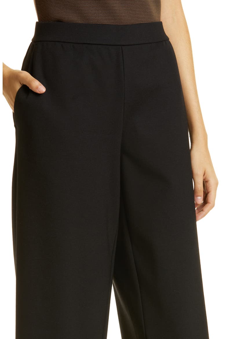 High Waist Wide Leg Ponte Pants, Alternate, color, BLACK