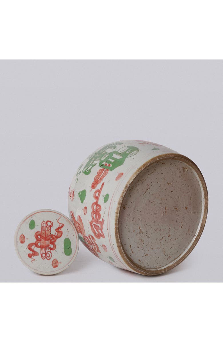 Cobalt Guild Rustic Porcelain Ancient Treasures Large Jar, Alternate, color, Pink + Green