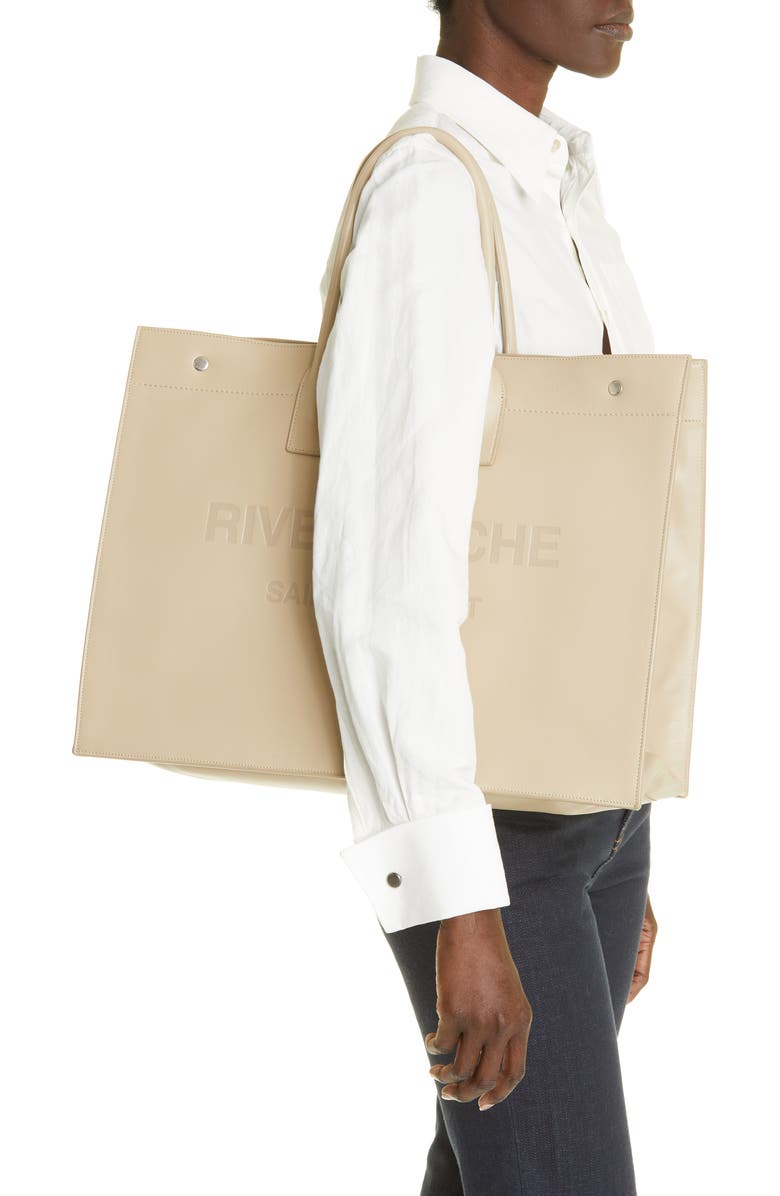 Saint Laurent Large Rive Gauche Leather Tote, Alternate, color,