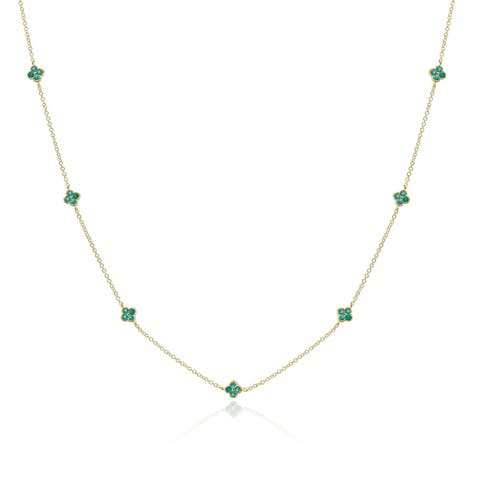 Emerald Clover Station Necklace