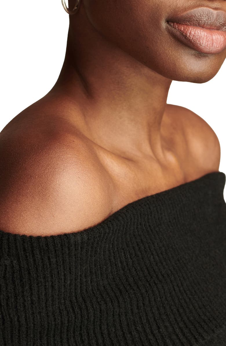 Lucky Brand Cloud Off the Shoulder Sweater, Alternate, color, Dark Black