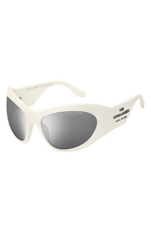 Marc Jacobs 62mm Rectangular Sunglasses In Ivory/silver Sp