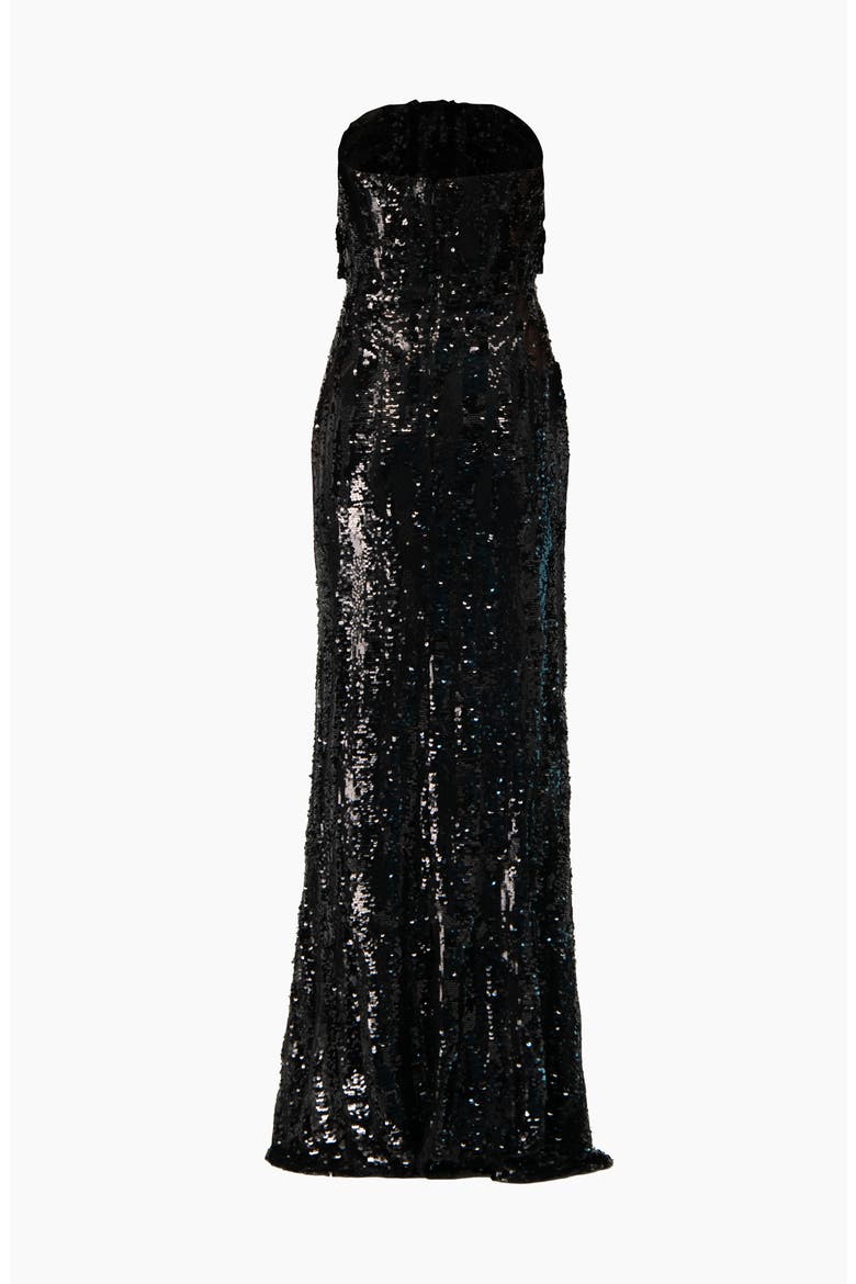 Strapless Sequin Column Gown, Alternate, color, Black