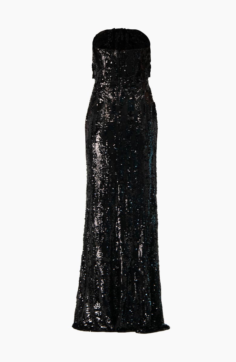 IVONNE Strapless Sequin Column Gown, Alternate, color, Black