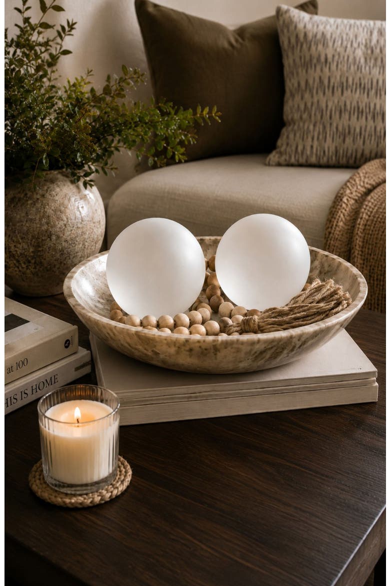 Frosted Decorative Set of 2 Crystal Balls, Alternate, color, FROSTED