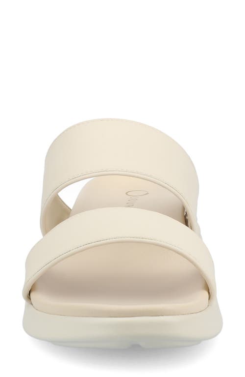 Journee Collection Women's Janis Double Band Comfort Wedge Sandals In Bone