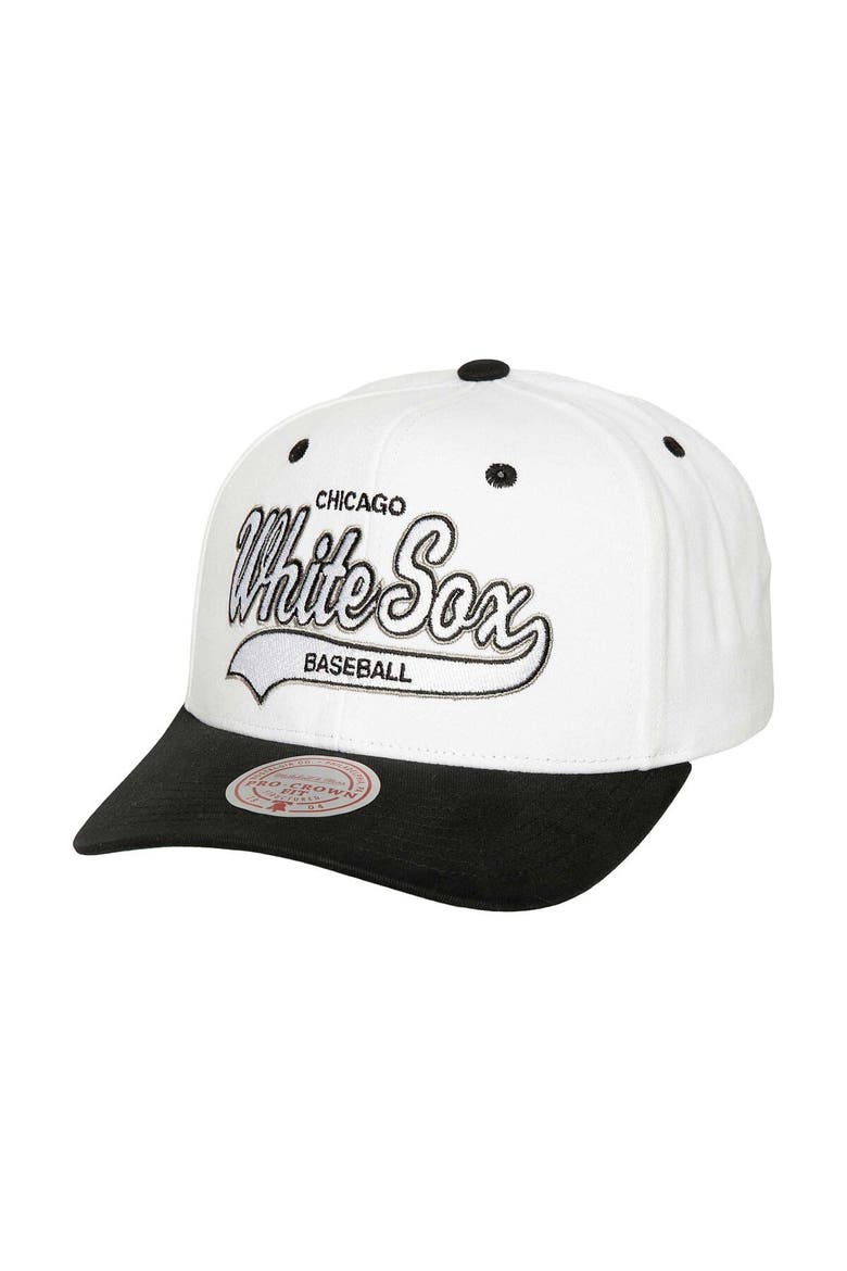 Men's Mitchell & Ness White Chicago White Sox Cooperstown Collection Tail Sweep Pro Snapback Hat, Main, color, White